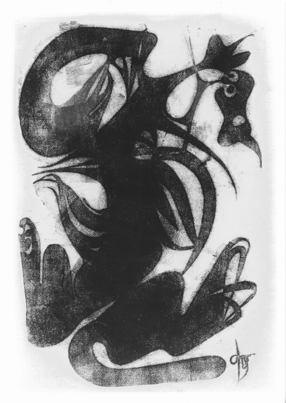 Gatto morto (stampa a colori) di Tschumi Otto (sec. XX)