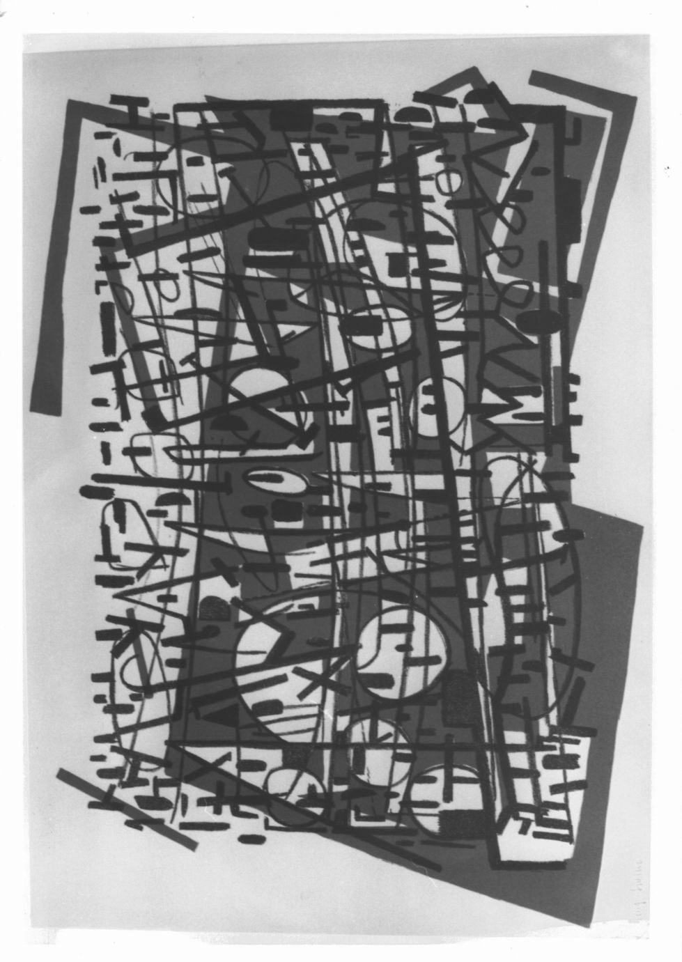 Paesaggio, Composizione astratta (stampa a colori) di Spiller Jürg (sec. XX)