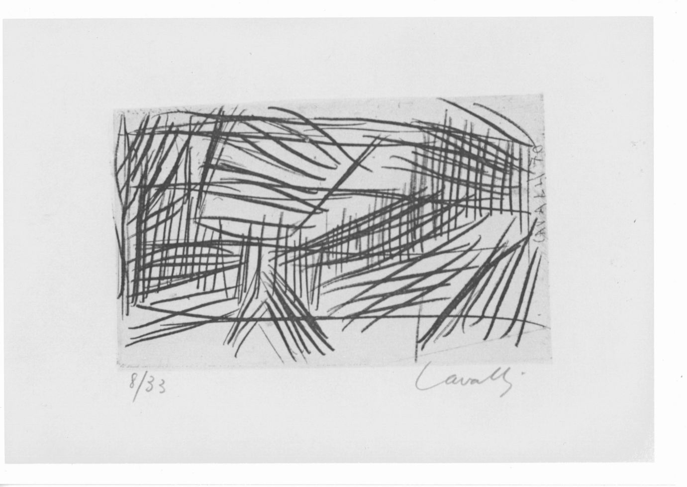 Piccolo paesaggio, Composizione astratta (stampa) di Cavalli Massimo (sec. XX)