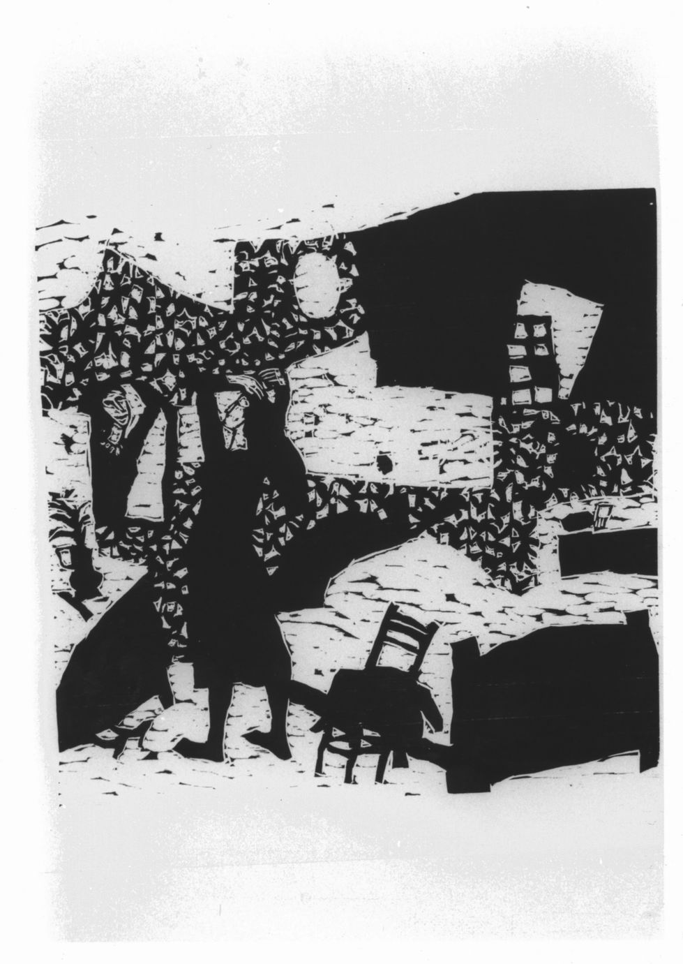 Mona, Figura femminile allo specchio (stampa) di Gentinetta Bruno (sec. XX)