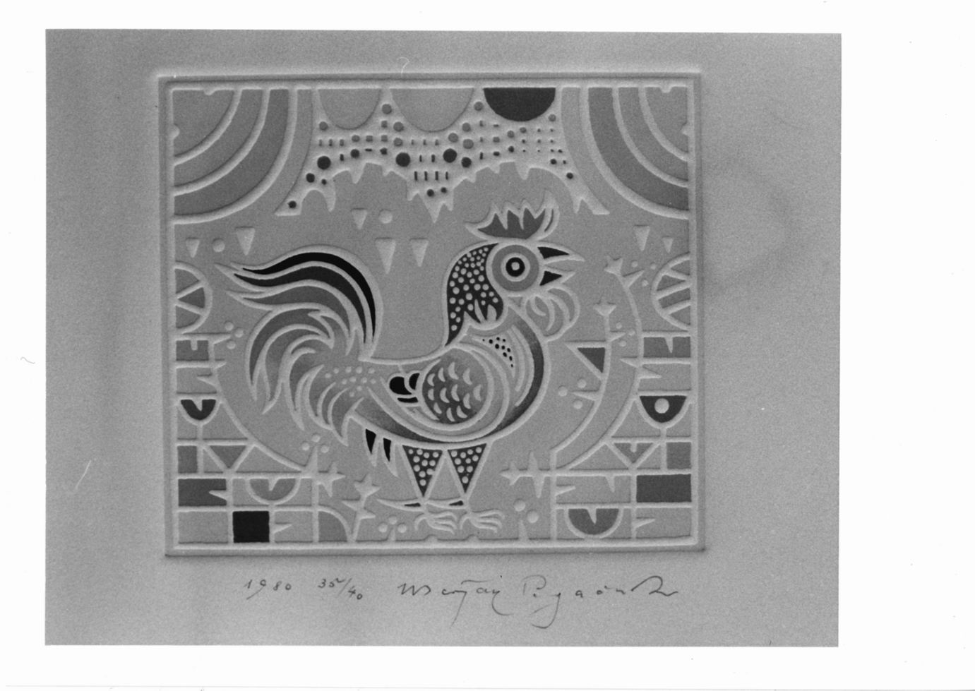 Gallo (stampa a colori) di Pogacnik Marijan (sec. XX)