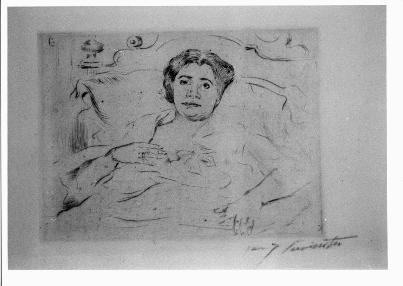 figura femminile in letto (stampa) di Corinth Louis detto Lovis (sec. XX)