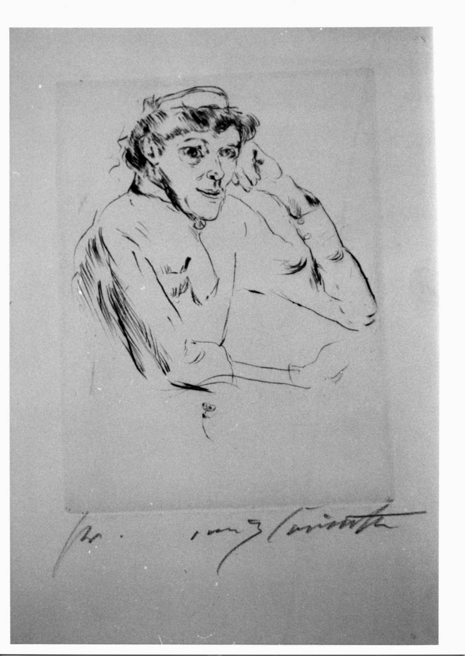 figura femminile seduta (stampa) di Corinth Louis detto Lovis (sec. XX)