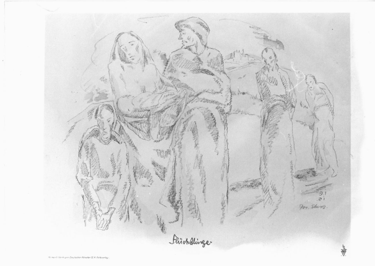 figure (stampa colorata a mano) di Eberz Josef (sec. XX)