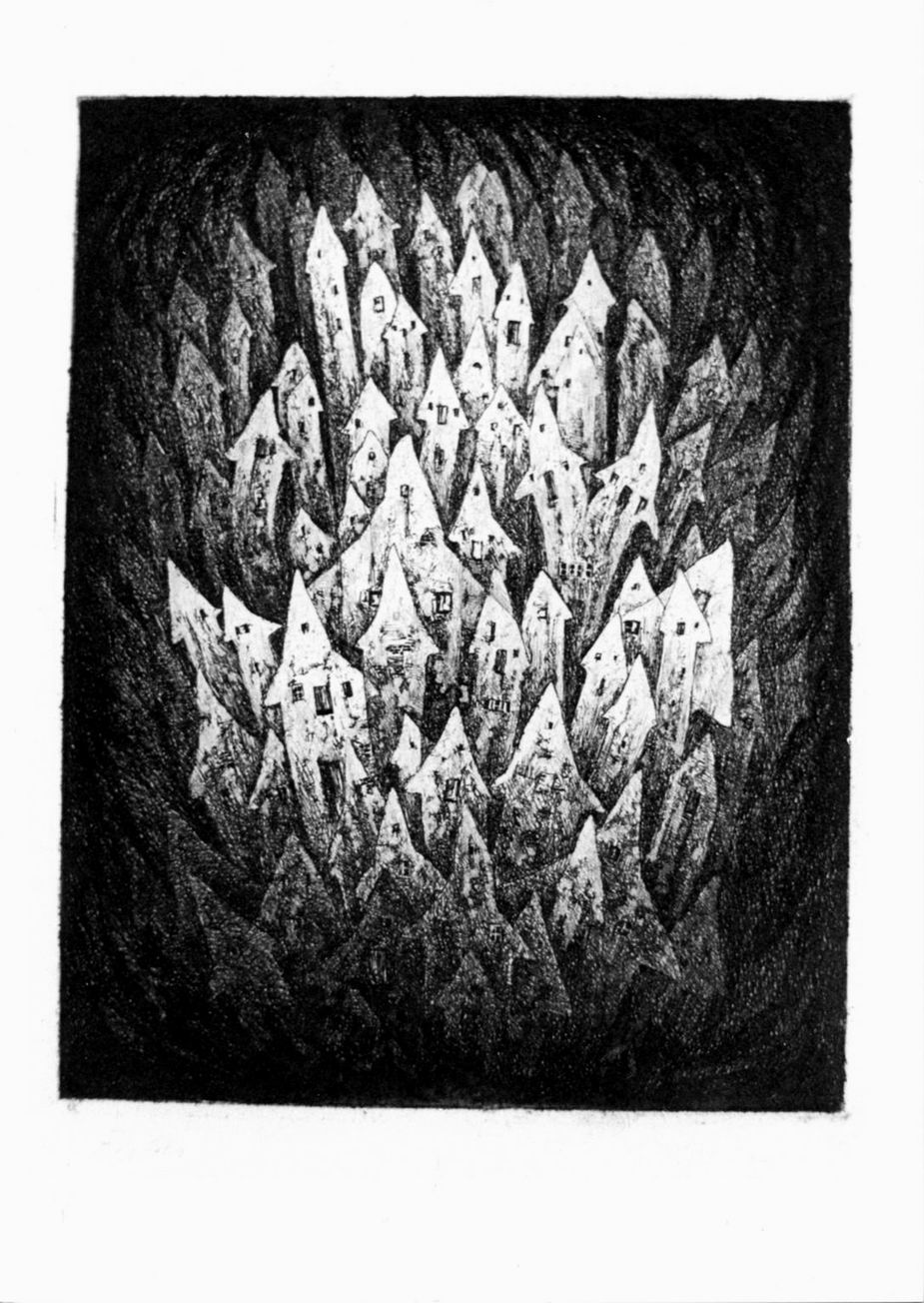 case-fantasmi (stampa, elemento d'insieme) di Schwimbeck Fritz (sec. XX)