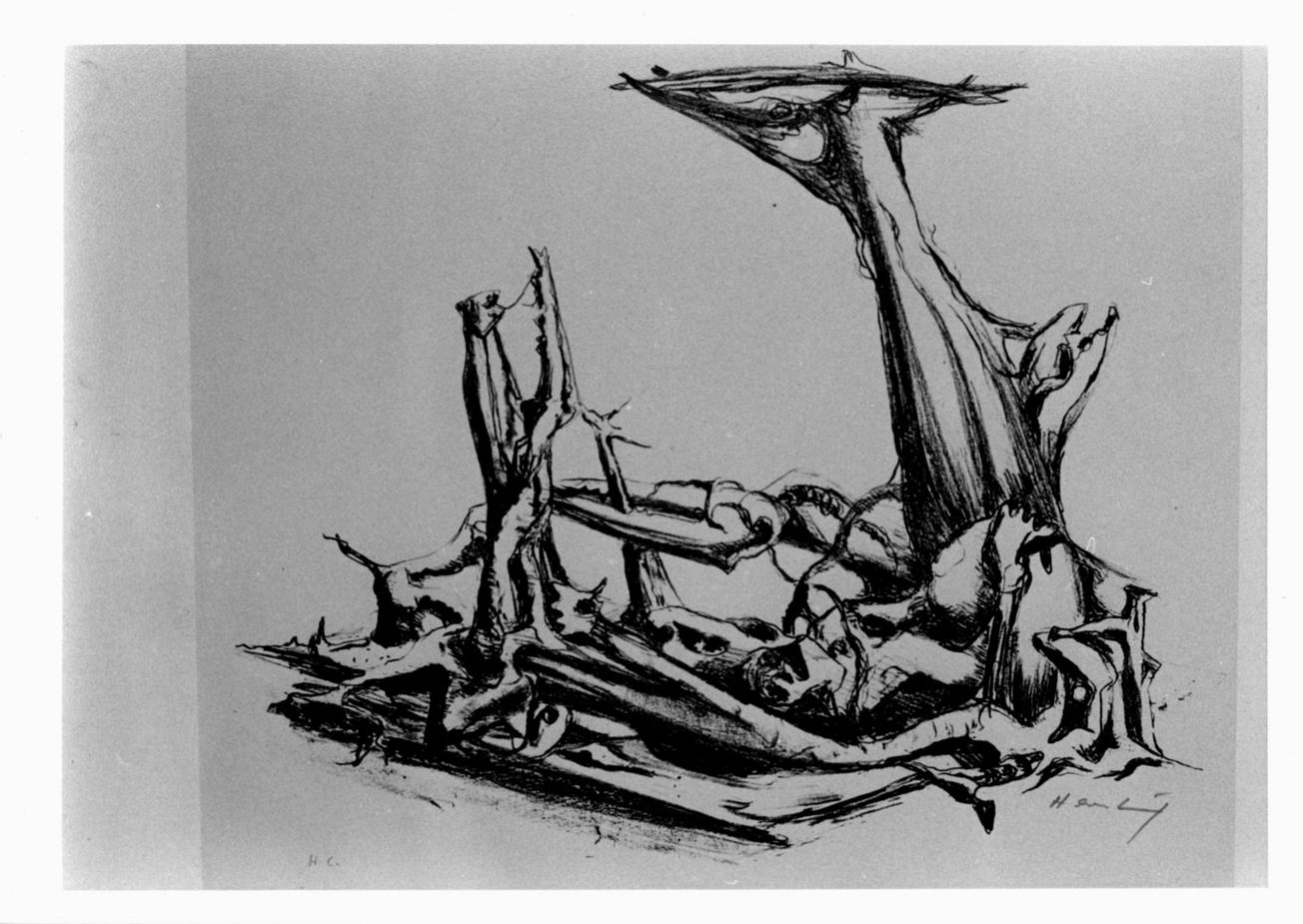 tronchi scheletrici (stampa) di Hartung Karl (sec. XX)