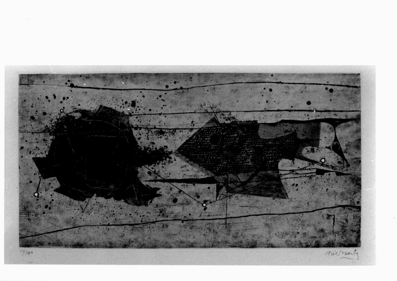 Poisson jaune, composizione con pesce (stampa) di Friedländer Gotthard Johnny (sec. XX)