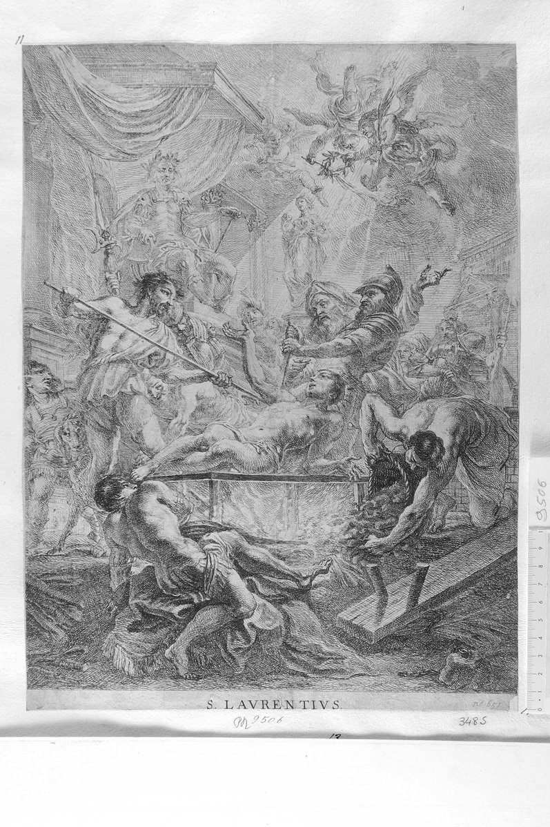 Il martirio di S. Lorenzo (stampa) di Schut Cornelis (attribuito) (sec. XVII)