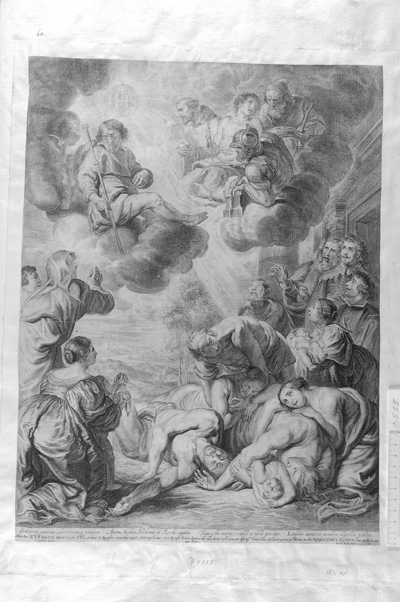 San Rocco intercede per la peste (stampa) di Neefs Jacobus (sec. XVII)