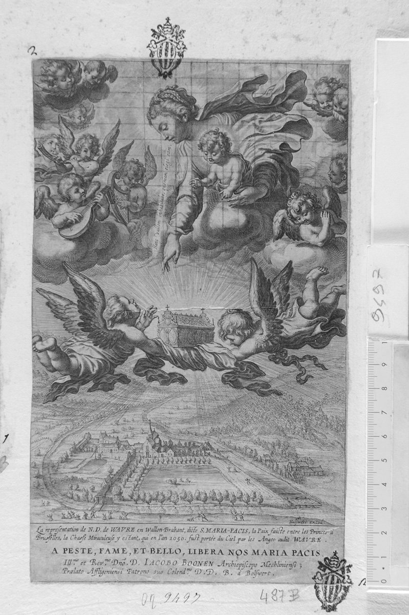 La Madonna della peste (stampa) di Bolswert Schelte Adams (sec. XVII)
