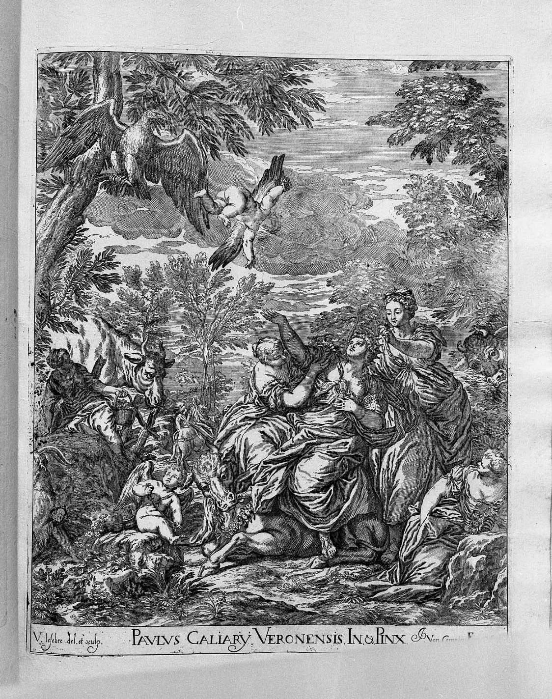 il ratto d'Europa (stampa) di Le Fevre Valentin (sec. XVII)