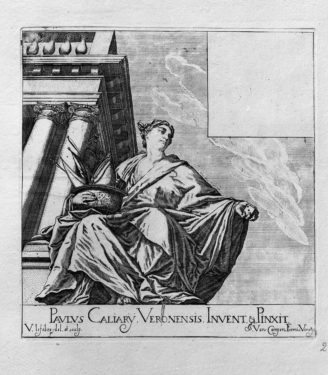 La fortuna e la ricompensa (Palazzo Ducale) (stampa) di Le Fevre Valentin (sec. XVII)