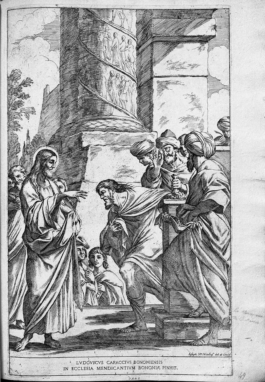 La vocazione di San Matteo (stampa) di Mitelli Giuseppe Maria (sec. XVII)