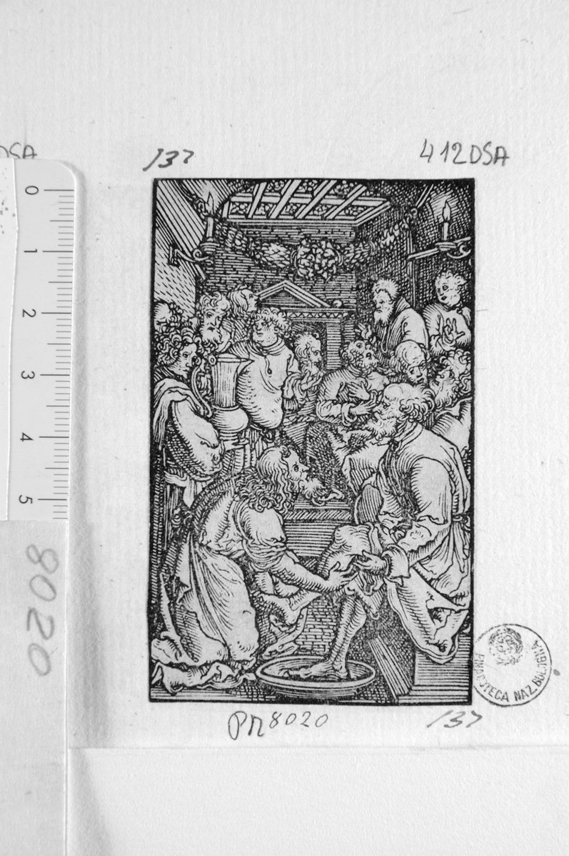 la lavanda dei piedi (stampa) di Durer Albrecht (scuola) (sec. XVII)