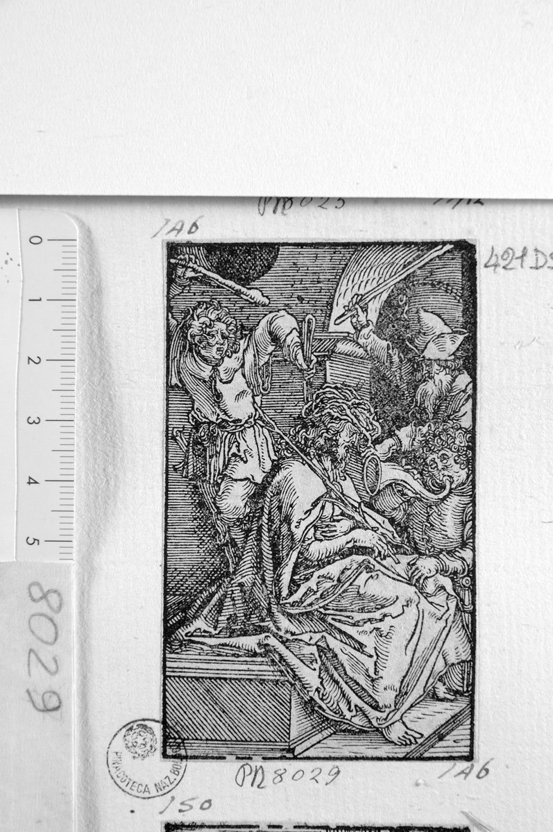 Cristo coronato da spine (stampa) di Durer Albrecht (scuola) (sec. XVII)