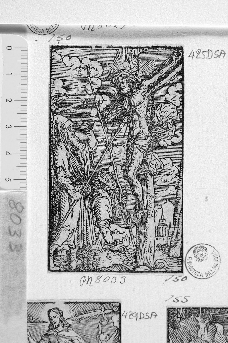 Cristo in croce (stampa) di Durer Albrecht (scuola) (sec. XVII)