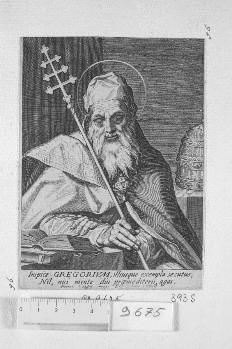 San Gregorio Magno (stampa) di Sadeler Raphael (sec. XVII)