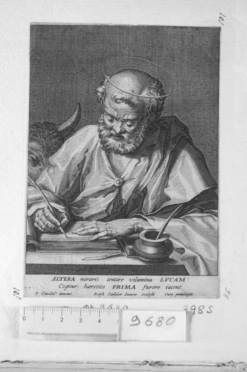San Luca (stampa) di Sadeler Raphael (sec. XVII)