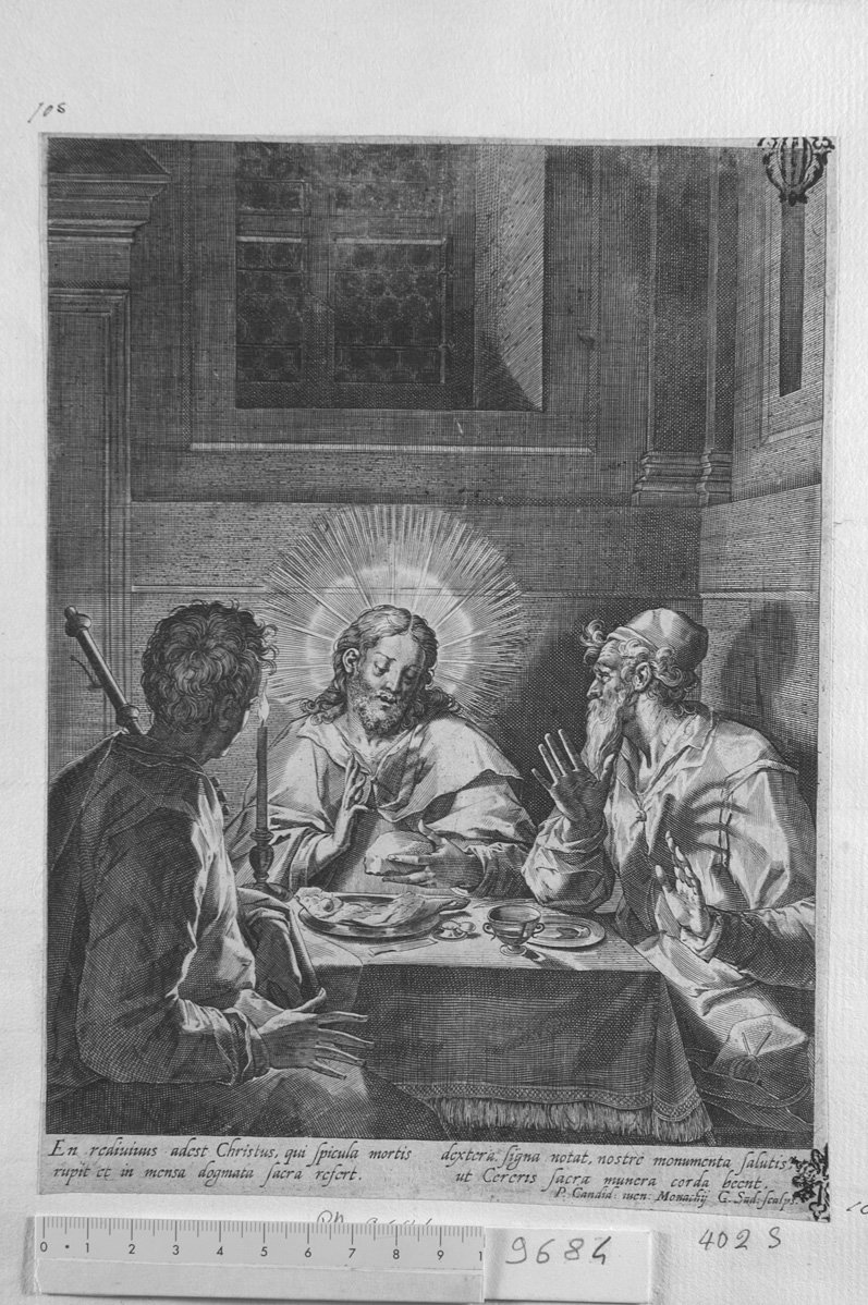 Cristo e gli Apostoli all'ultima cena (stampa) di Sadeler Egidius II (sec. XVII)