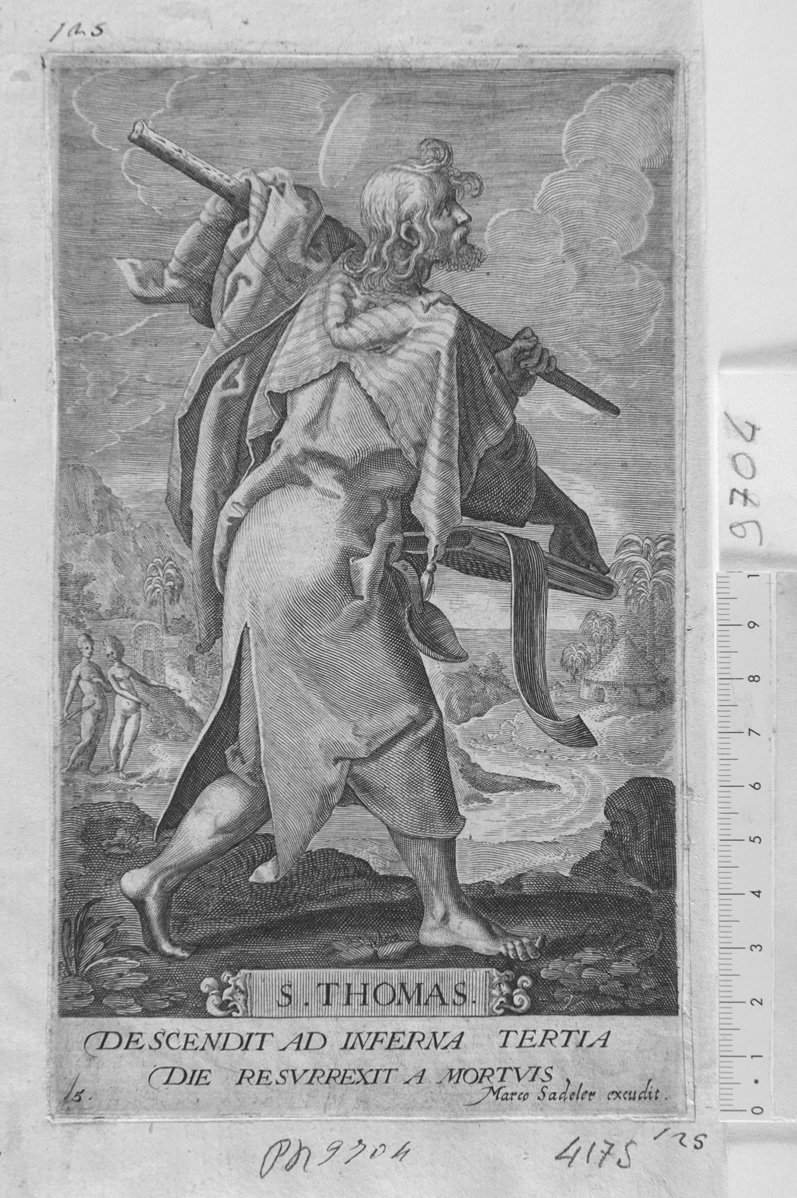 San Tommaso (stampa) di Sadeler Marcus Cristoph (sec. XVII)