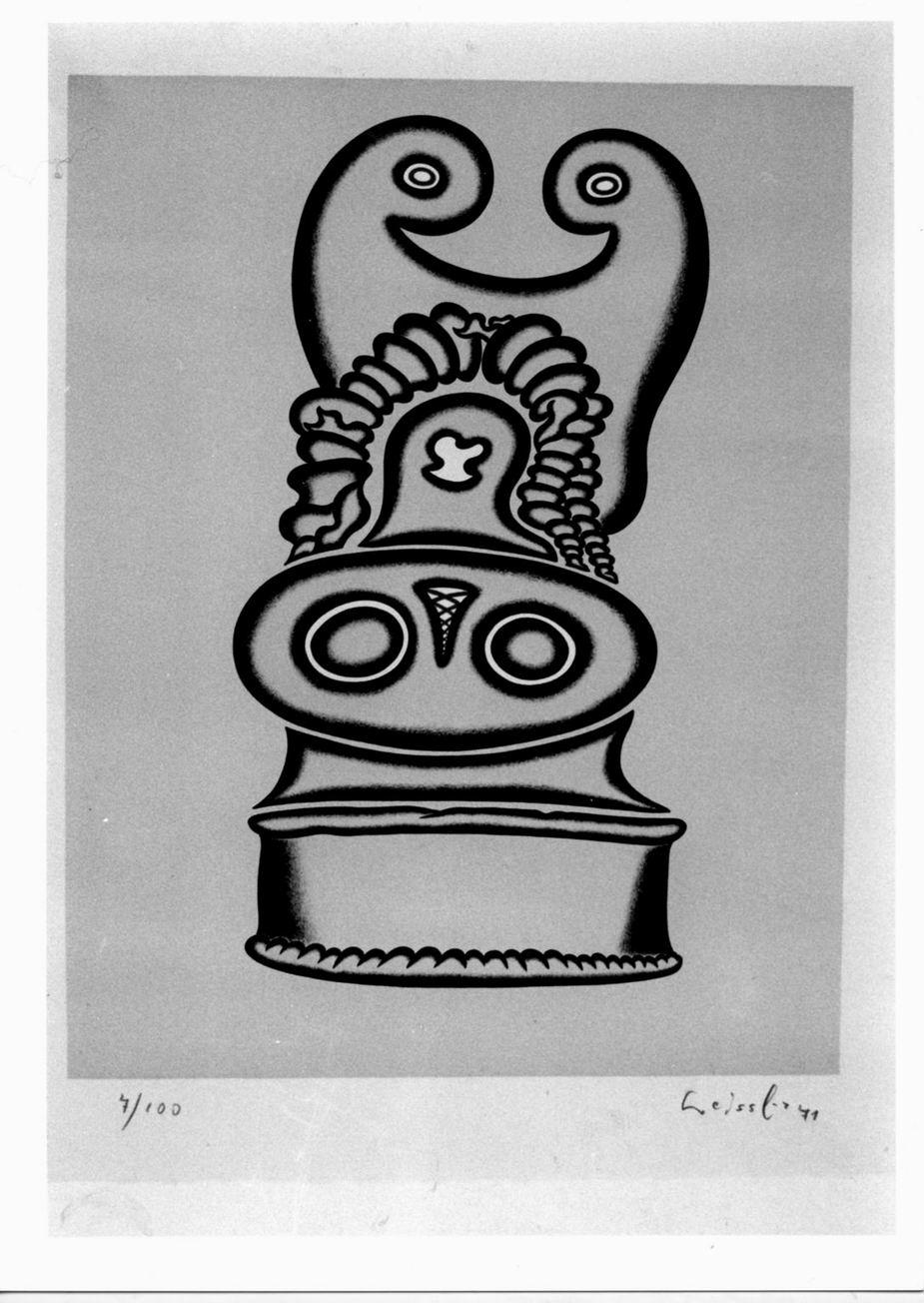 composizione astratta (figura) (stampa a colori) di Leissler Arnold (sec. XX)