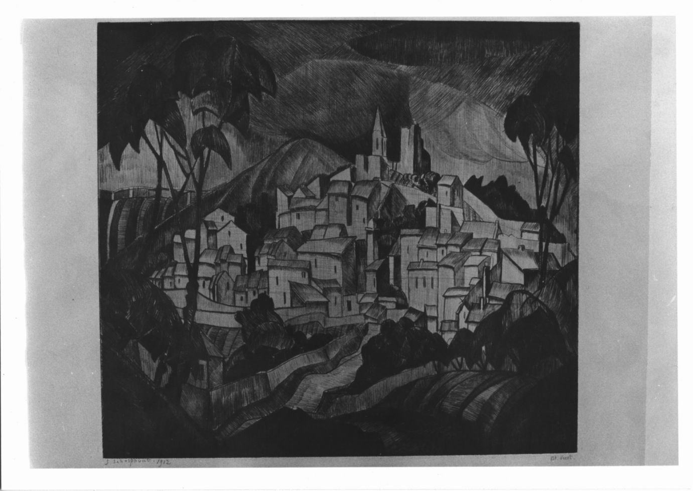 veduta di città (stampa) di Schlefhout Lodevijk (sec. XX)