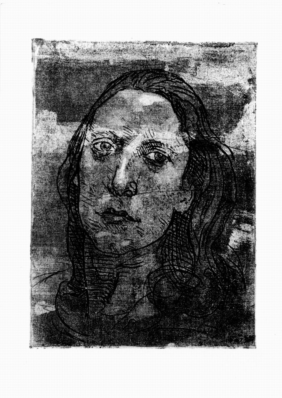 testa femminile (stampa) di Marussig Piero (sec. XX)