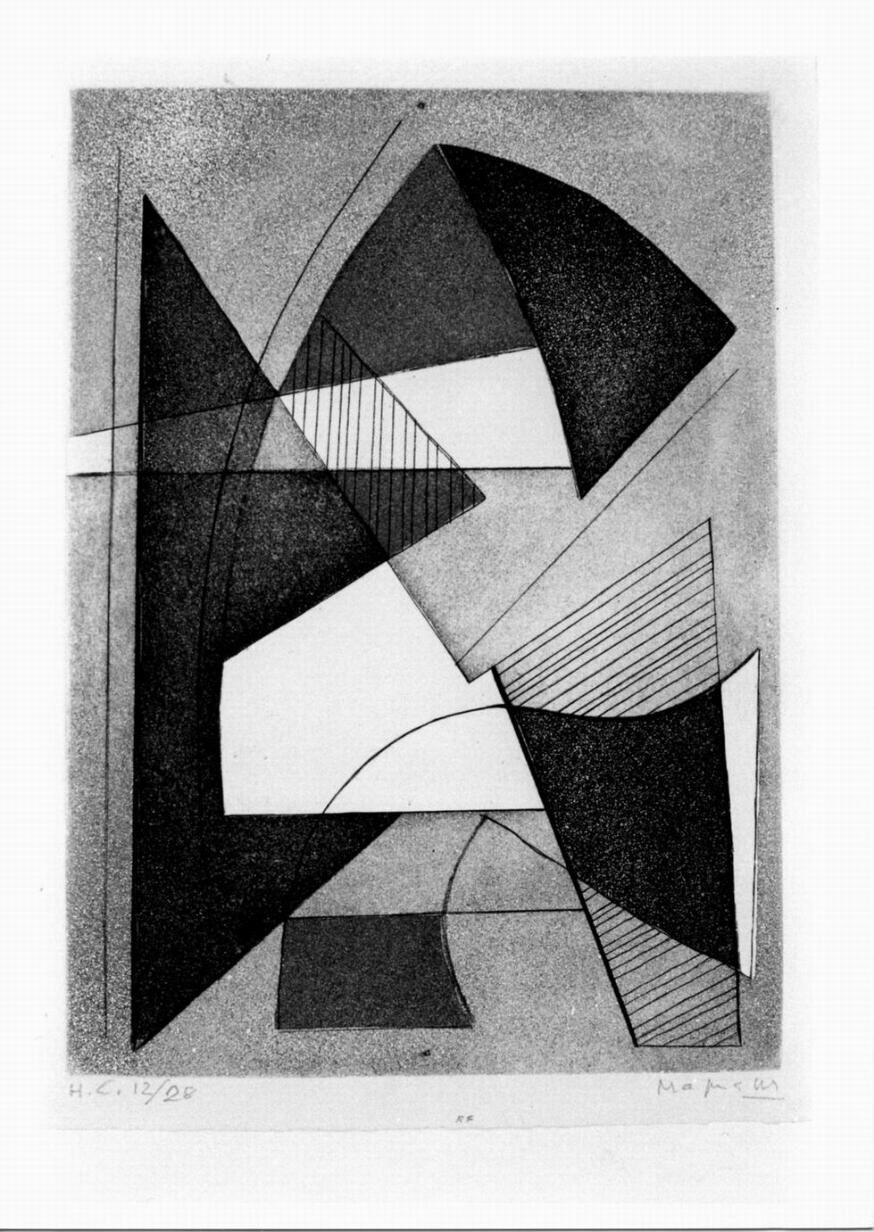 composizione astratta (stampa a colori) di Magnelli Alberto (sec. XX)
