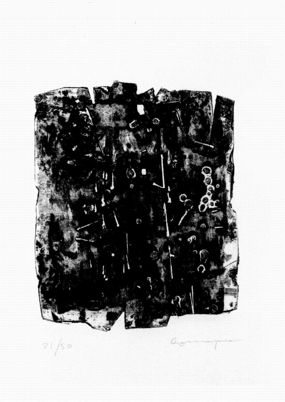 colloquio, composizione astratta (stampa) di Consagra Pietro (sec. XX)