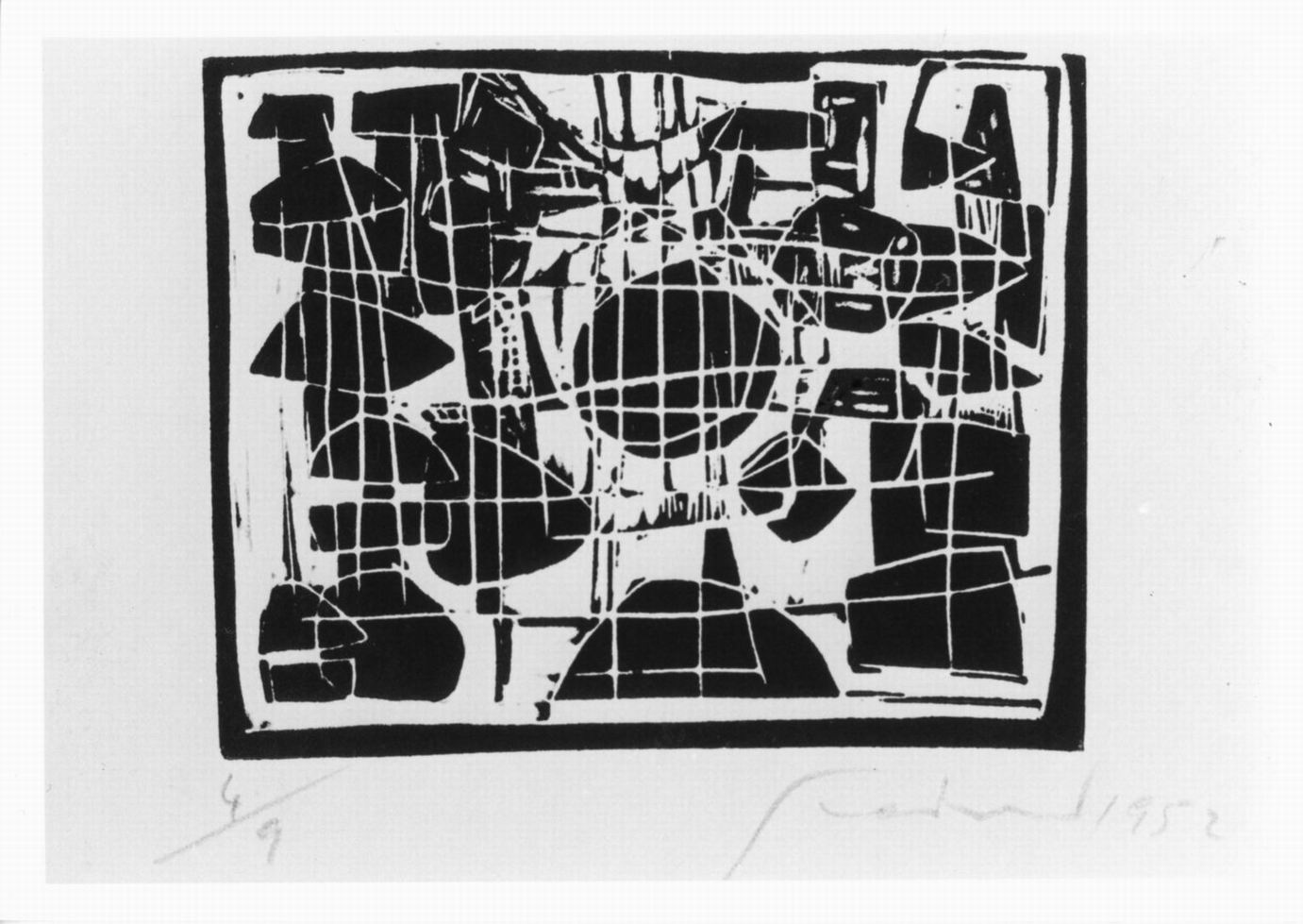 composizione astratta (stampa) di Scanavino Emilio (sec. XX)