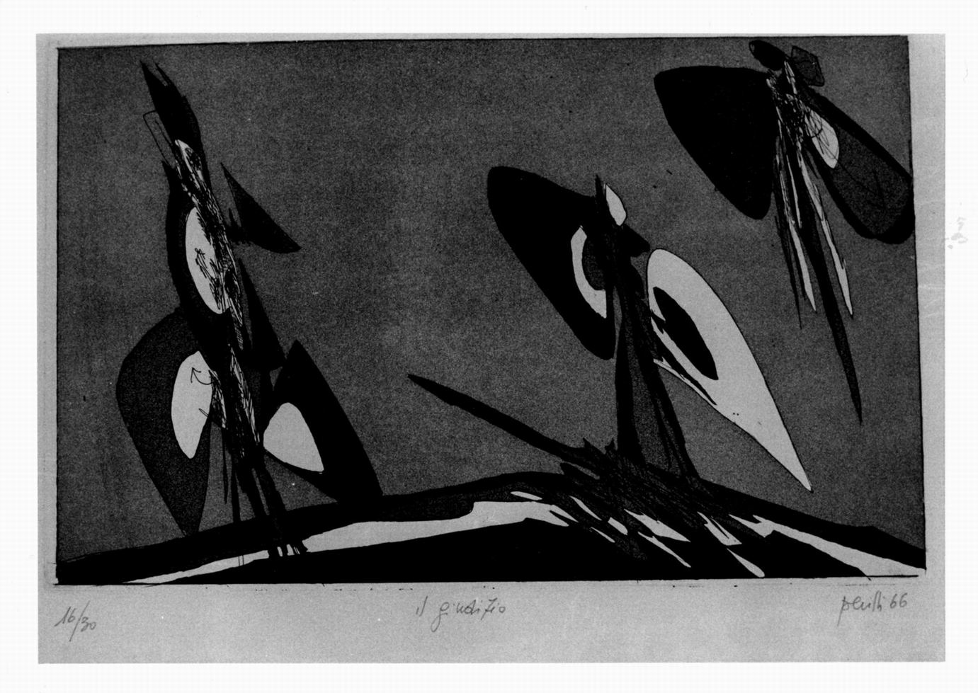 composizione astratta (stampa) di Perilli Achille (sec. XX)