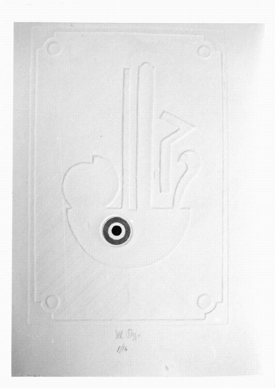 composizione astratta (stampa a colori) di Del Pezzo Lucio (sec. XX)