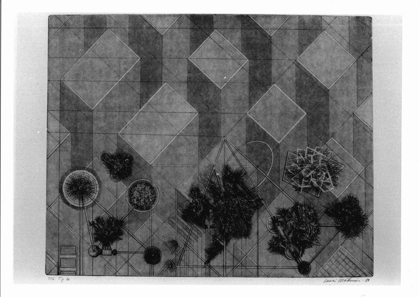 composizione astratta (stampa) di Mäkinen Lauri (sec. XX)