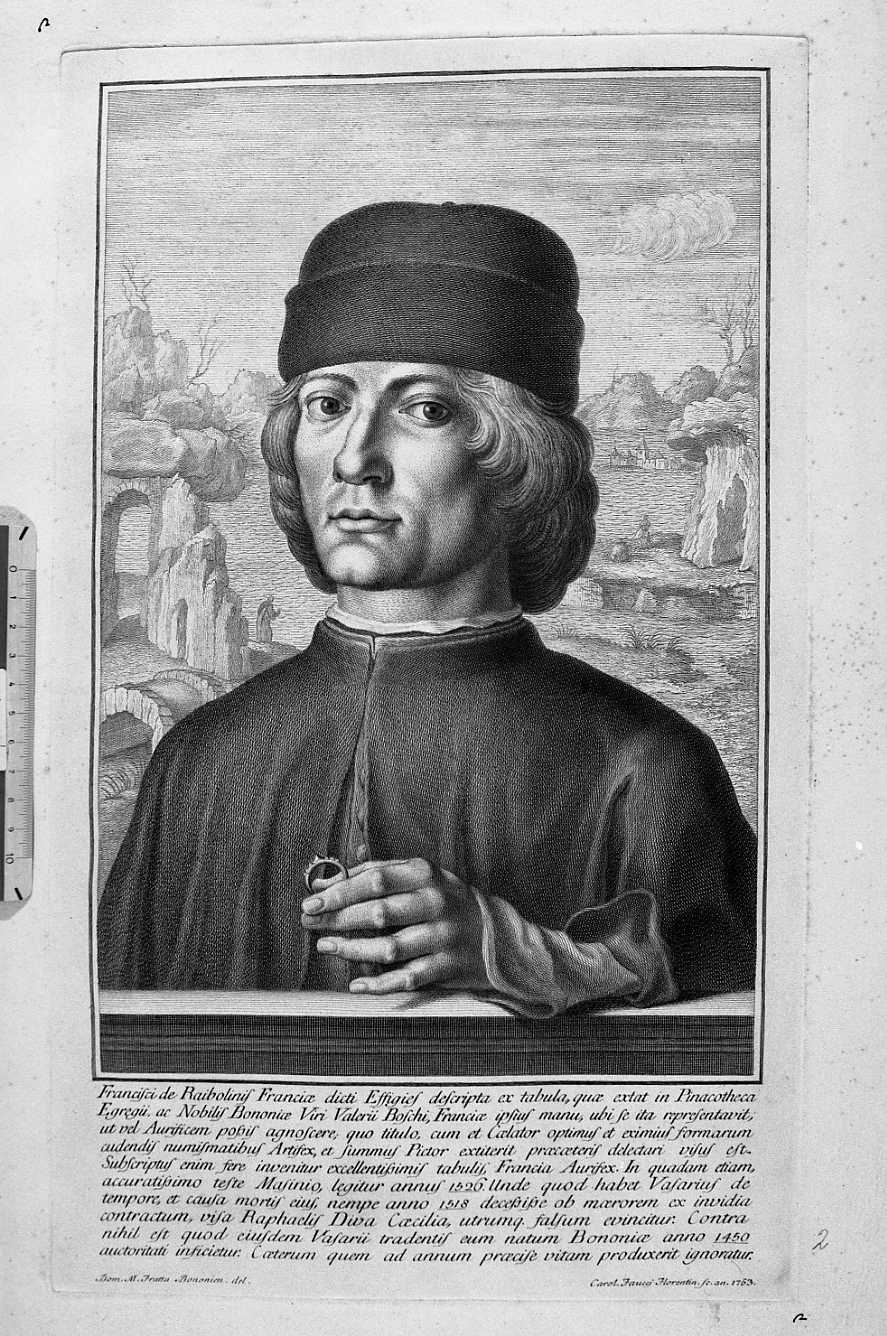 Ritratto di Francesco Francia, ritratti (stampa) di Faucci Carlo (sec. XVIII)