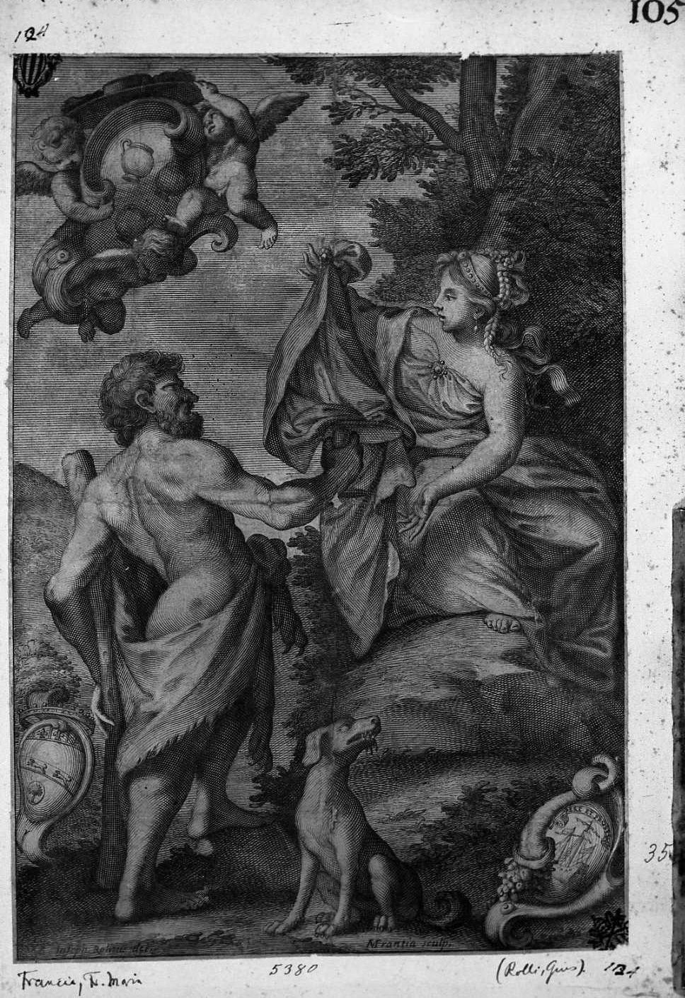 Ercole e Ippolita, Ercole e le amazzoni (stampa tagliata) di Raibolini Francesco detto Francesco Francia (secc. XV/ XVI)