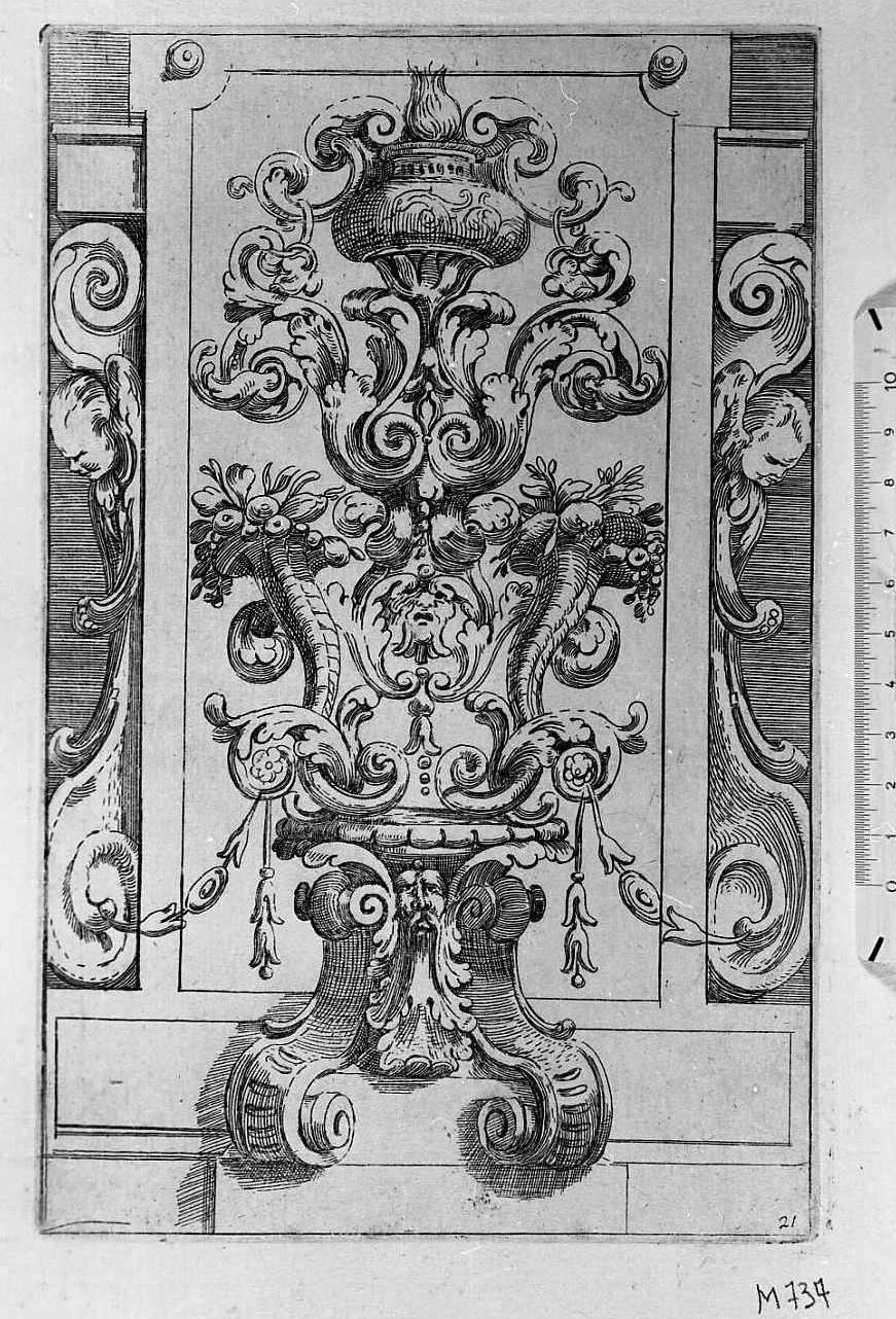 Fregio per candelabro, architettura (stampa) di Mitelli Agostino (sec. XVII)