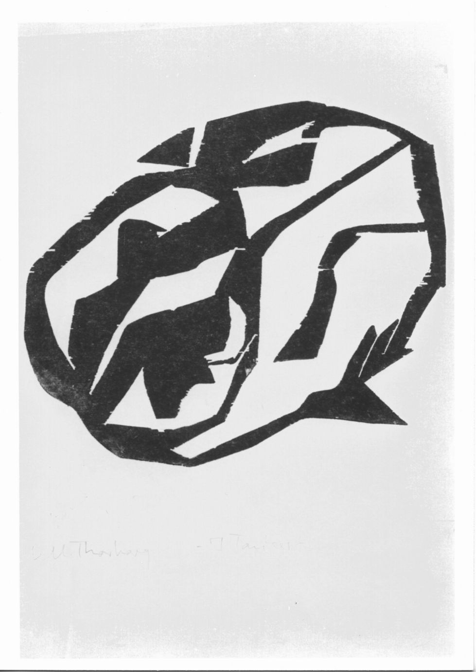 composizione astratta (stampa) di Thorborg Helle (sec. XX)