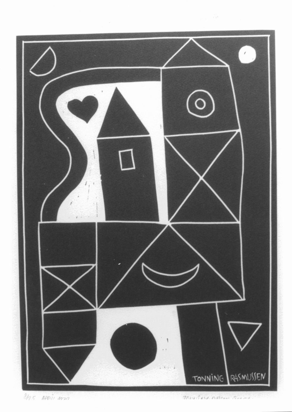 composizione (volto) (stampa) di Rasmussen Tonning (sec. XX)