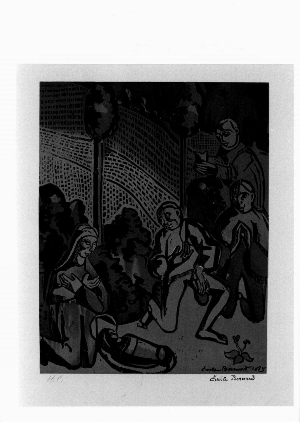 Adorazione dei pastori (stampa a colori) di Bernard Emile (sec. XIX)