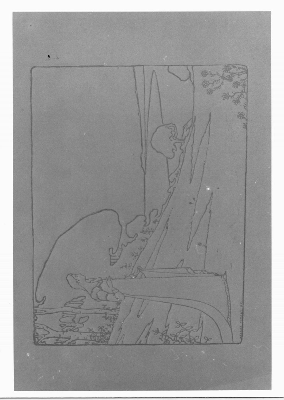 Figura femminile in paesaggio (stampa) di Dumont Maurice (sec. XIX)