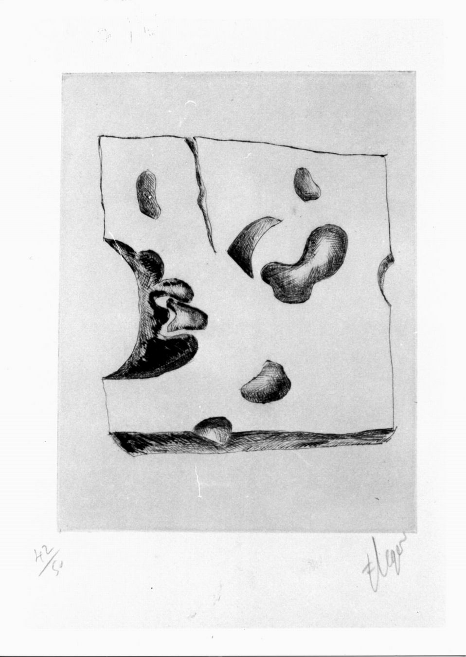 Pierre, Blocco di pietra (pezzo di formaggio) (stampa) di Leger Fernand (sec. XX)