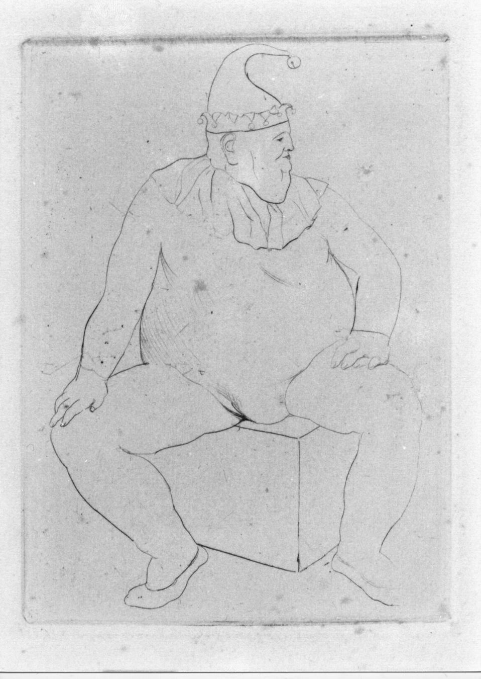 Le saltimbanque au repos, Saltimbanco seduto (stampa) di Picasso Pablo (sec. XX)