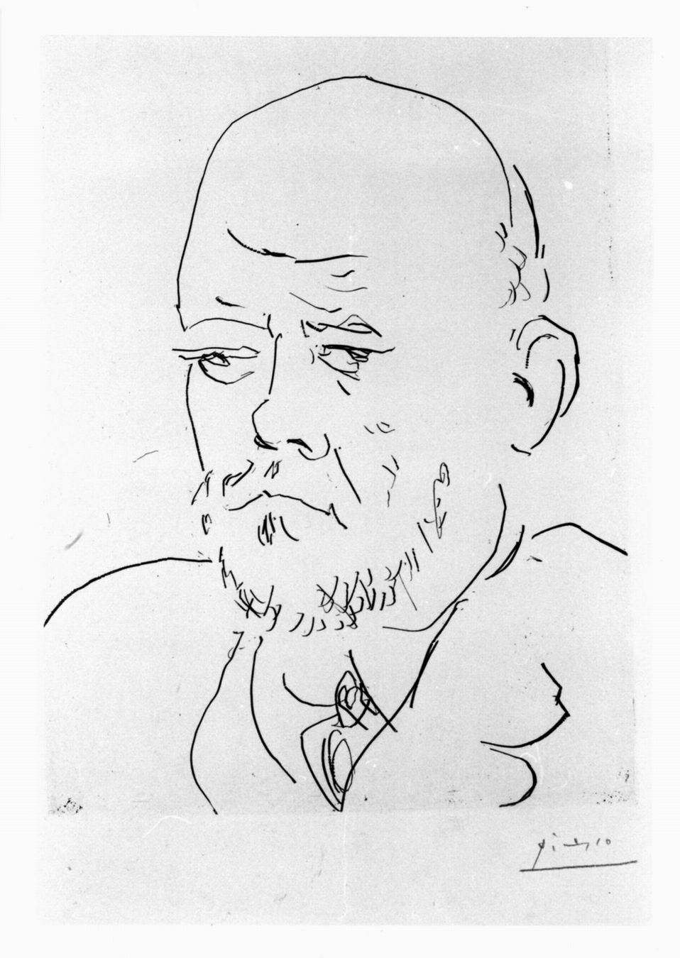Portrait de Vollard IV, Ritratto di Vollard (stampa, elemento d'insieme) di Picasso Pablo (sec. XX)
