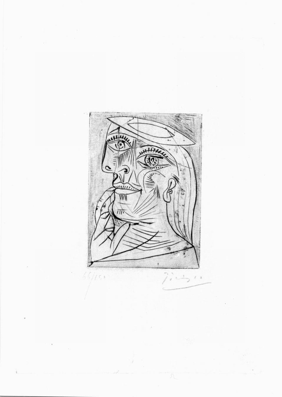 tete de femme, testa femminile (stampa) di Picasso Pablo (sec. XX)