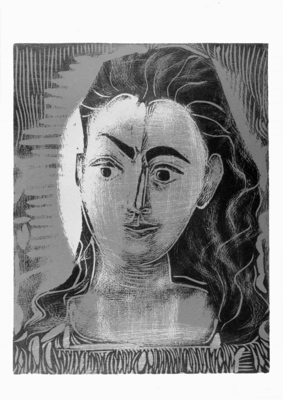 petit buste de femme, busto femminile (stampa a colori) di Picasso Pablo (sec. XX)