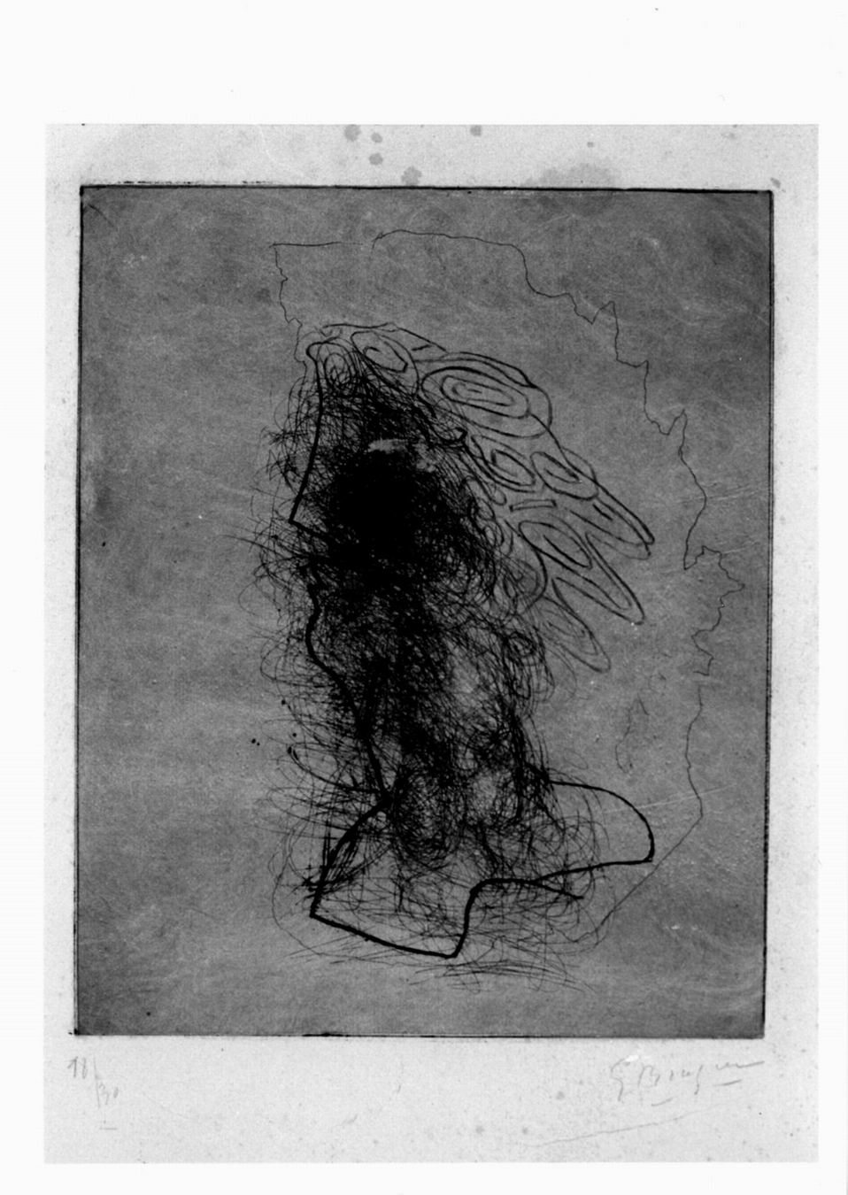 grande tete, profilo femminile (stampa) di Braque Georges (sec. XX)