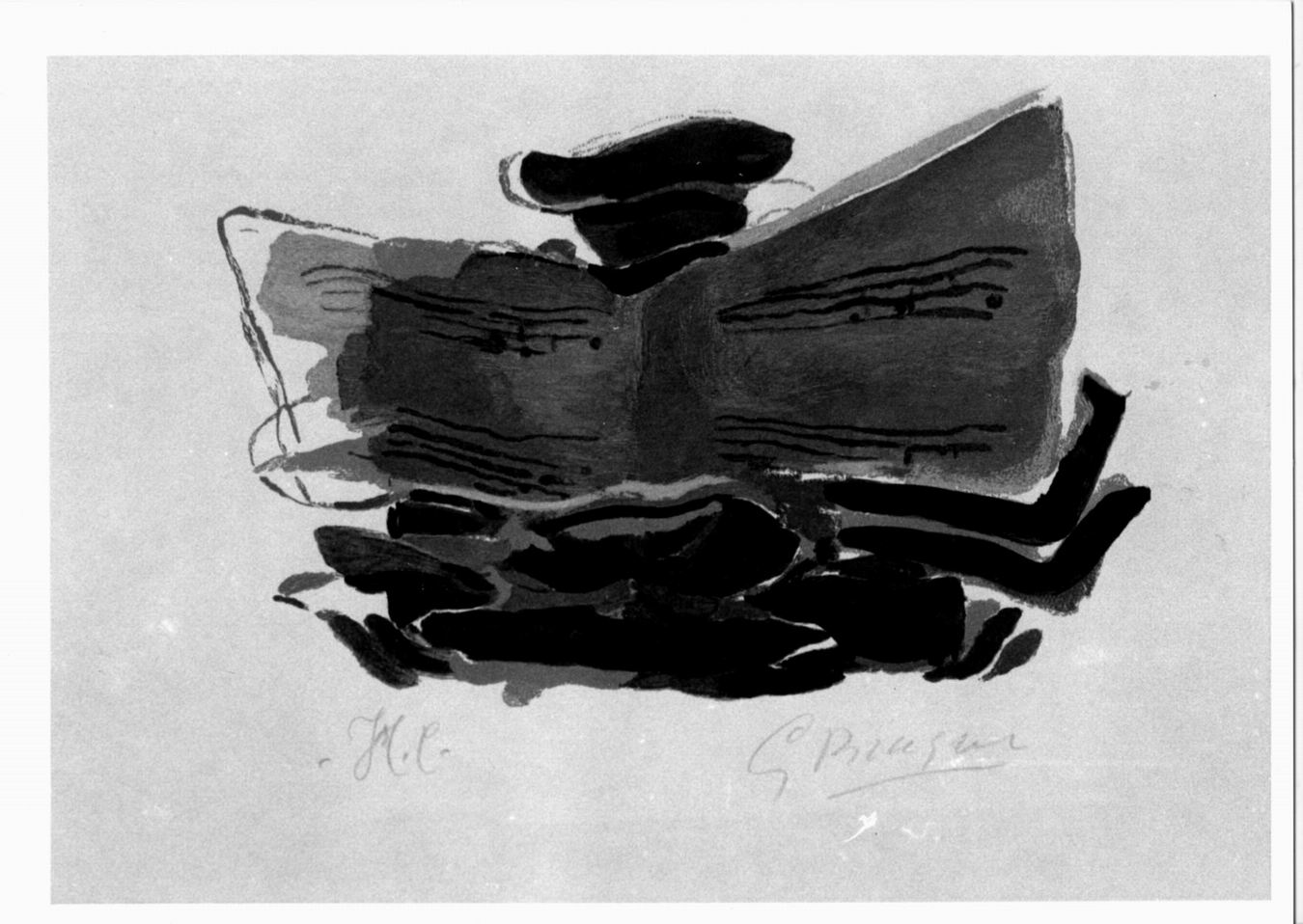 nature morte à la musique, composizione con spartito musicale (stampa) di Braque Georges (sec. XX)
