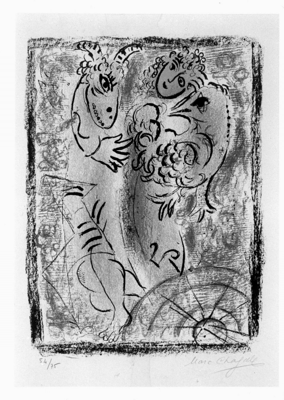 le piège, figura, capra, uccello (stampa a colori) di Chagall Marc (sec. XX)