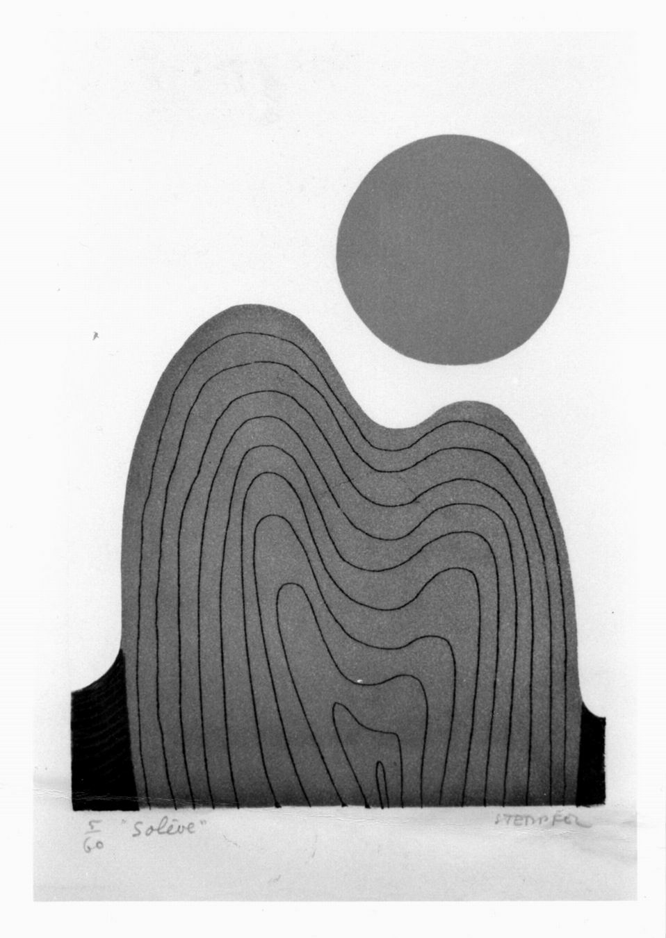 solèle, composizione astratta (stampa a colori) di Stempfel Andrè (sec. XX)