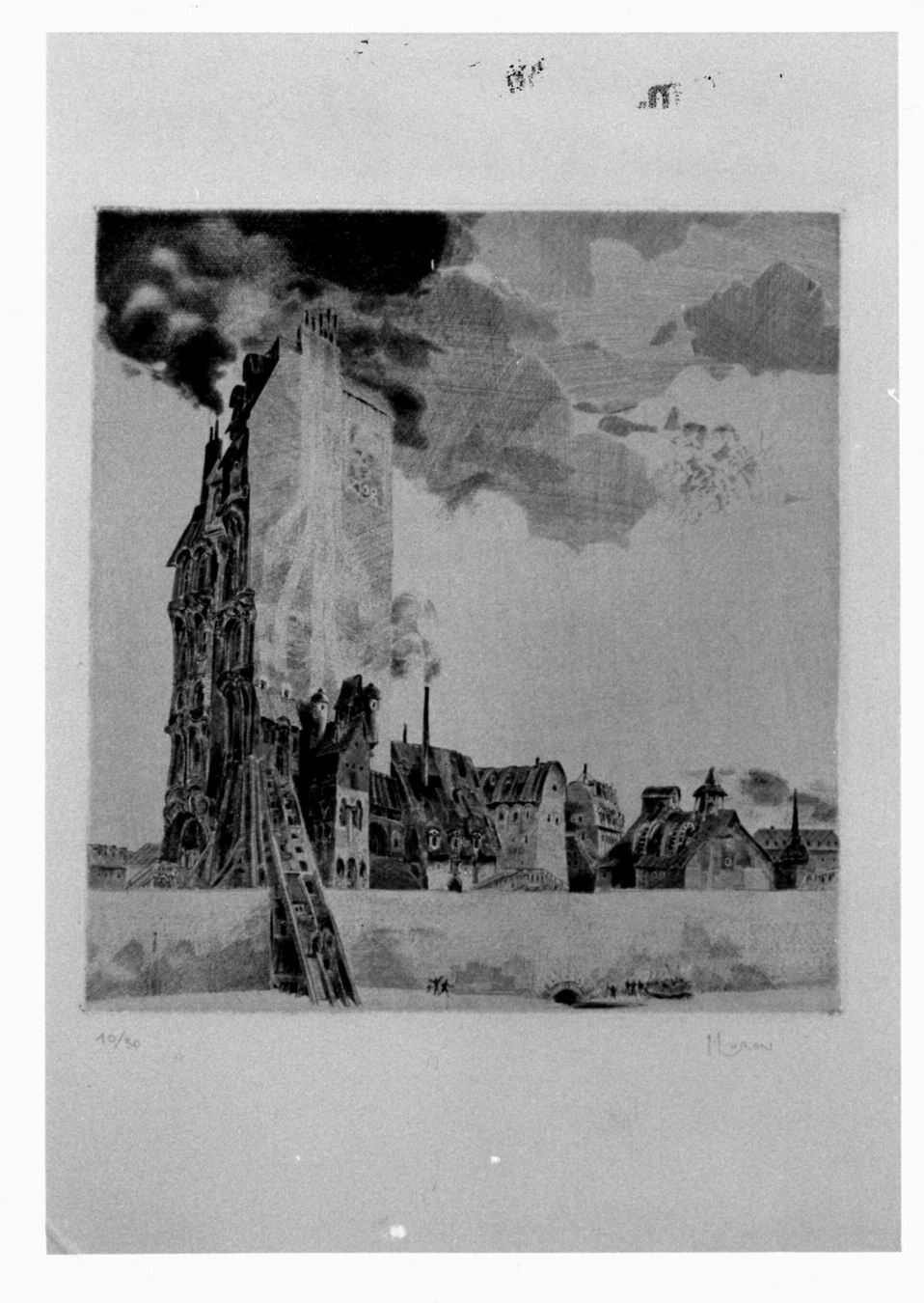 veduta di città (stampa) di Muron Jacques (sec. XX)